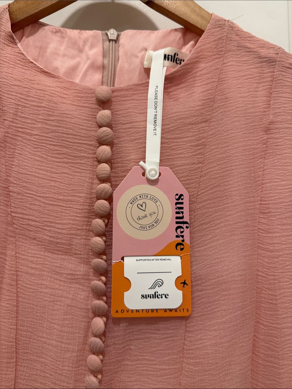 Scalloped Ruffle Mini Dress in Dusty Rose - Picture 2 of 9